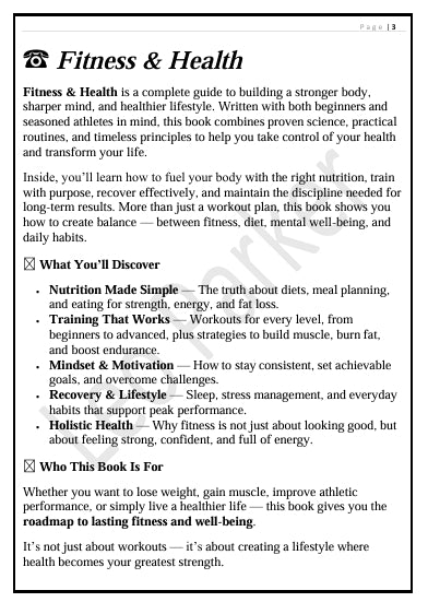 HEALTH & FITNESS – The Science of a Strong Body and Mind