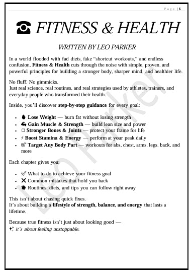 HEALTH & FITNESS – The Science of a Strong Body and Mind