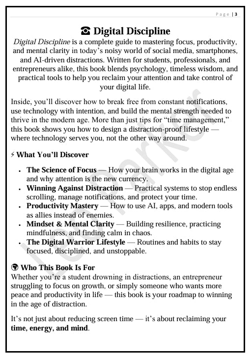 DIGITAL DISCIPLINE – Winning in the Age of Distraction