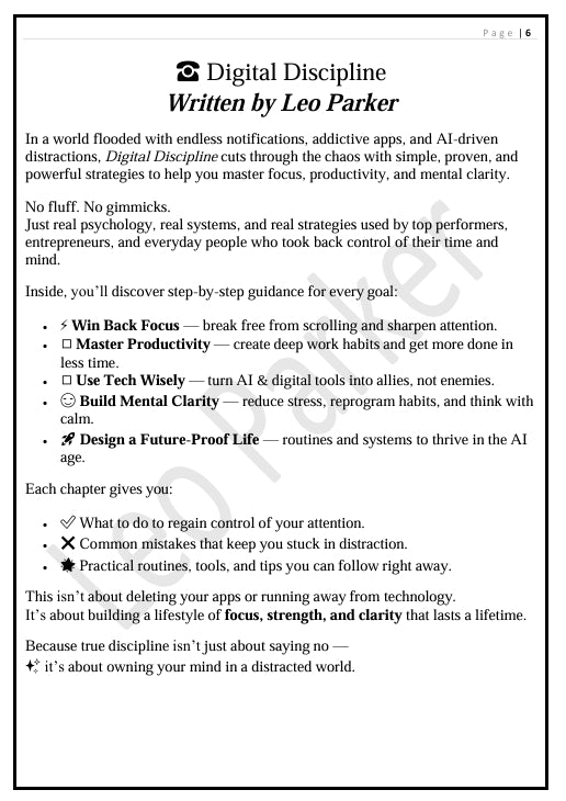 DIGITAL DISCIPLINE – Winning in the Age of Distraction