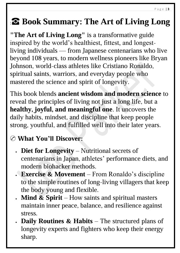 THE ART OF LIVING LONG – The Science of a Strong, Peaceful, and Purposeful Life